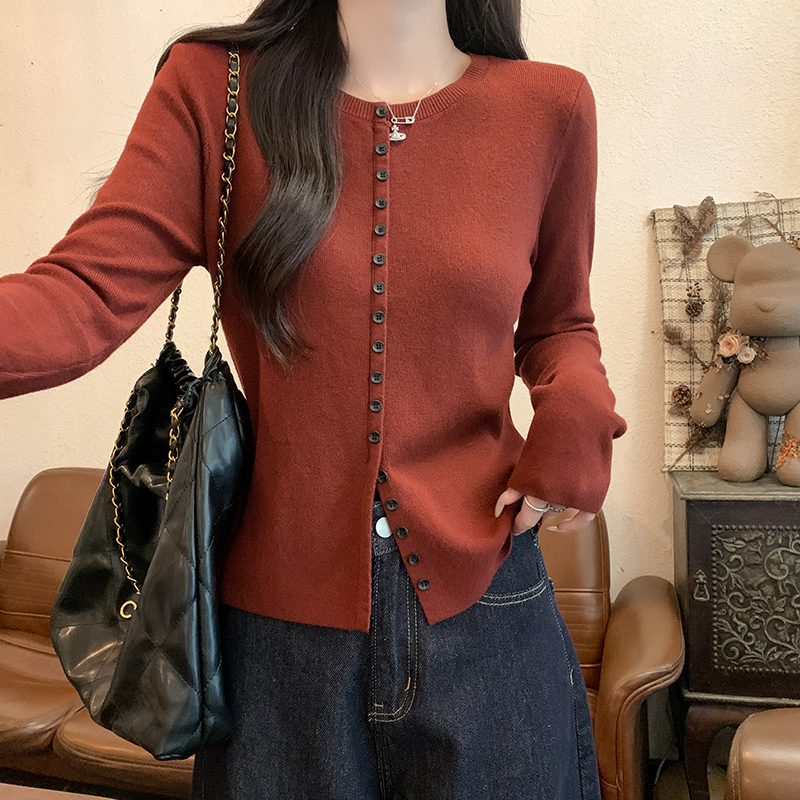 Thermal autumn and winter tops pure round neck sweater