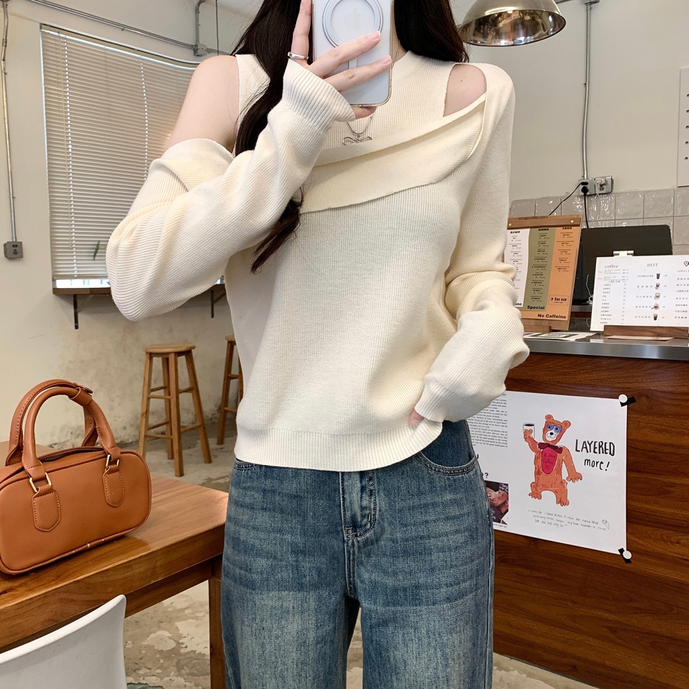 Strapless bottoming shirt round neck tops for women