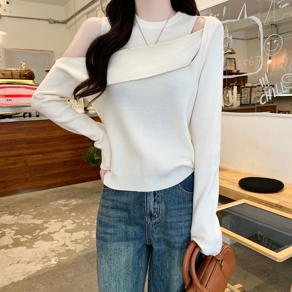 Strapless bottoming shirt round neck tops for women