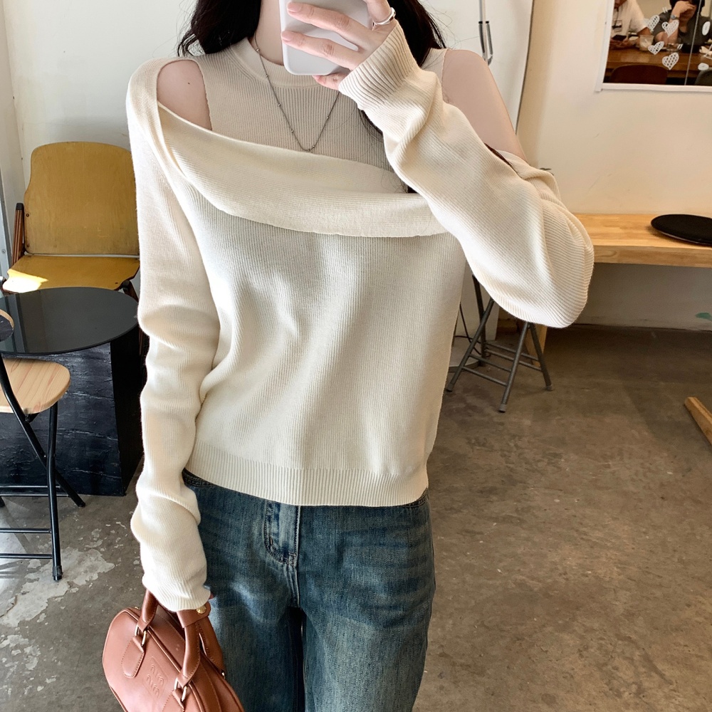 Strapless bottoming shirt round neck tops for women