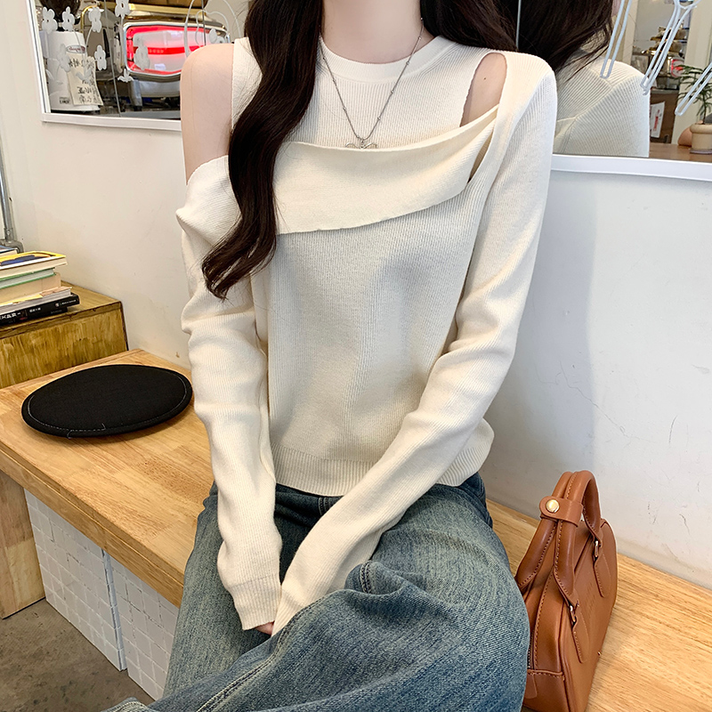 Strapless bottoming shirt round neck tops for women