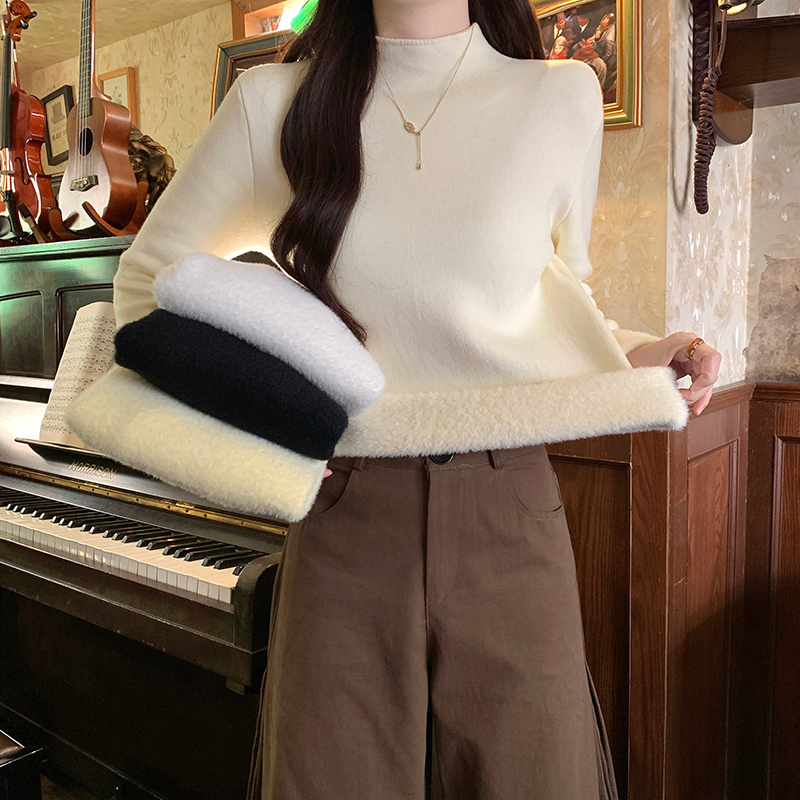 Half high collar T-shirt bottoming shirt for women