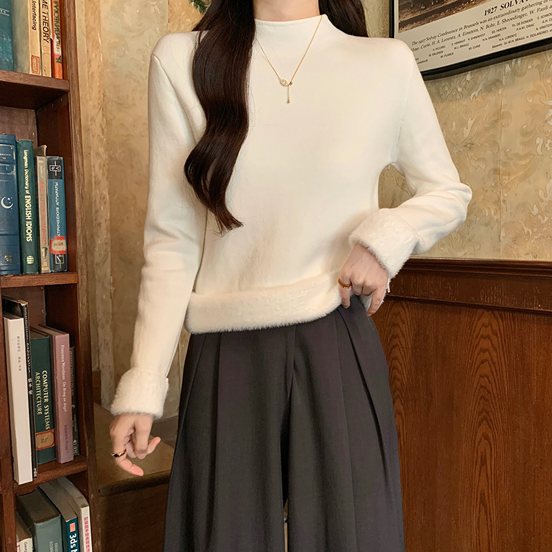 Half high collar T-shirt bottoming shirt for women