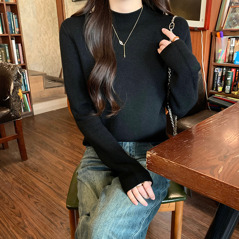 Half high collar T-shirt bottoming shirt for women