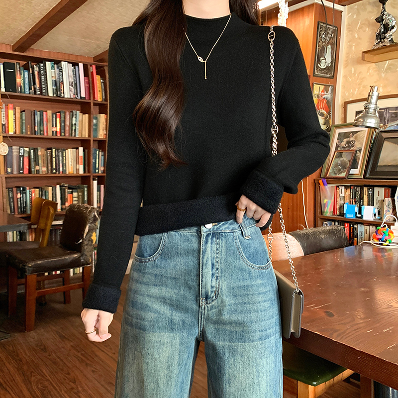 Half high collar T-shirt bottoming shirt for women