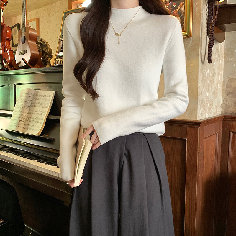 Half high collar T-shirt bottoming shirt for women