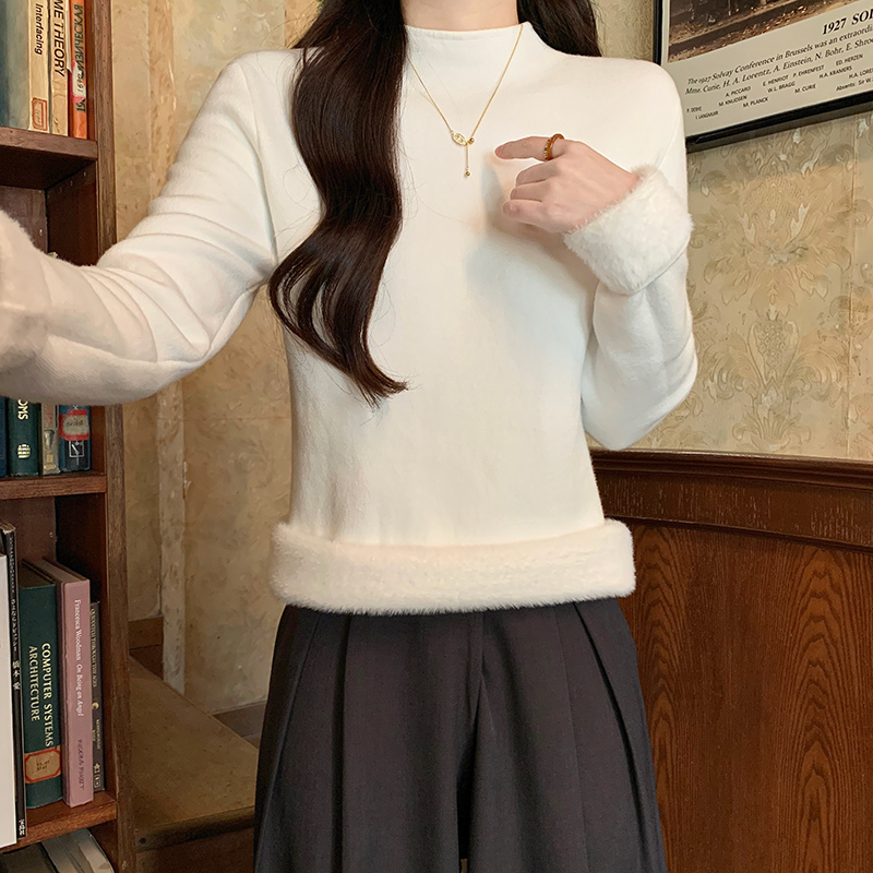 Half high collar T-shirt bottoming shirt for women