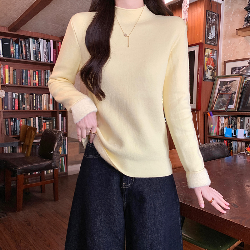 Half high collar T-shirt bottoming shirt for women