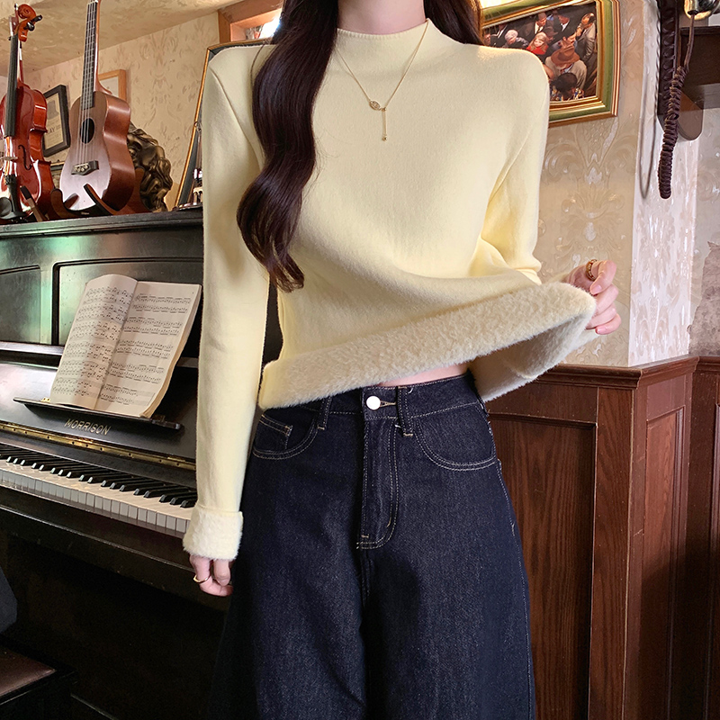 Half high collar T-shirt bottoming shirt for women