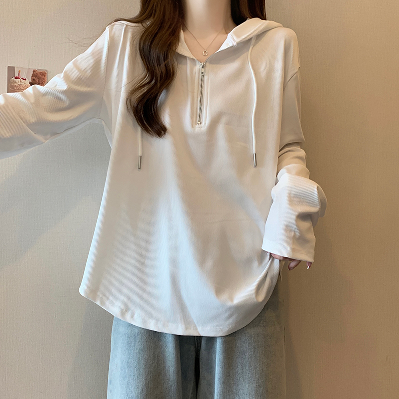Hooded spring and autumn T-shirt long sleeve tops