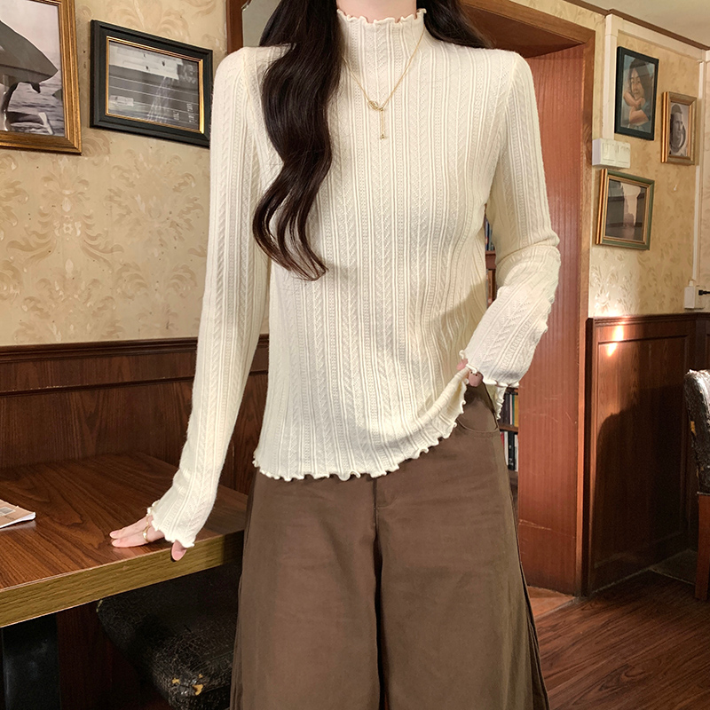 Plus velvet T-shirt thermal bottoming shirt for women