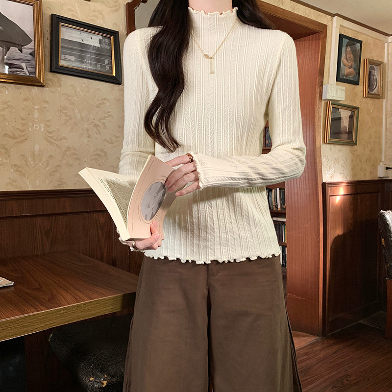 Plus velvet T-shirt thermal bottoming shirt for women