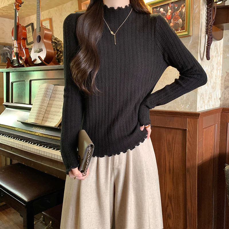 Plus velvet T-shirt thermal bottoming shirt for women