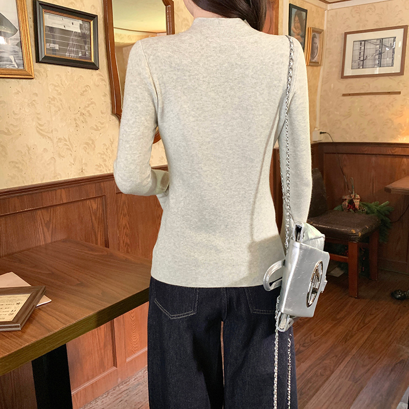 Half high collar bottoming shirt long sleeve T-shirt