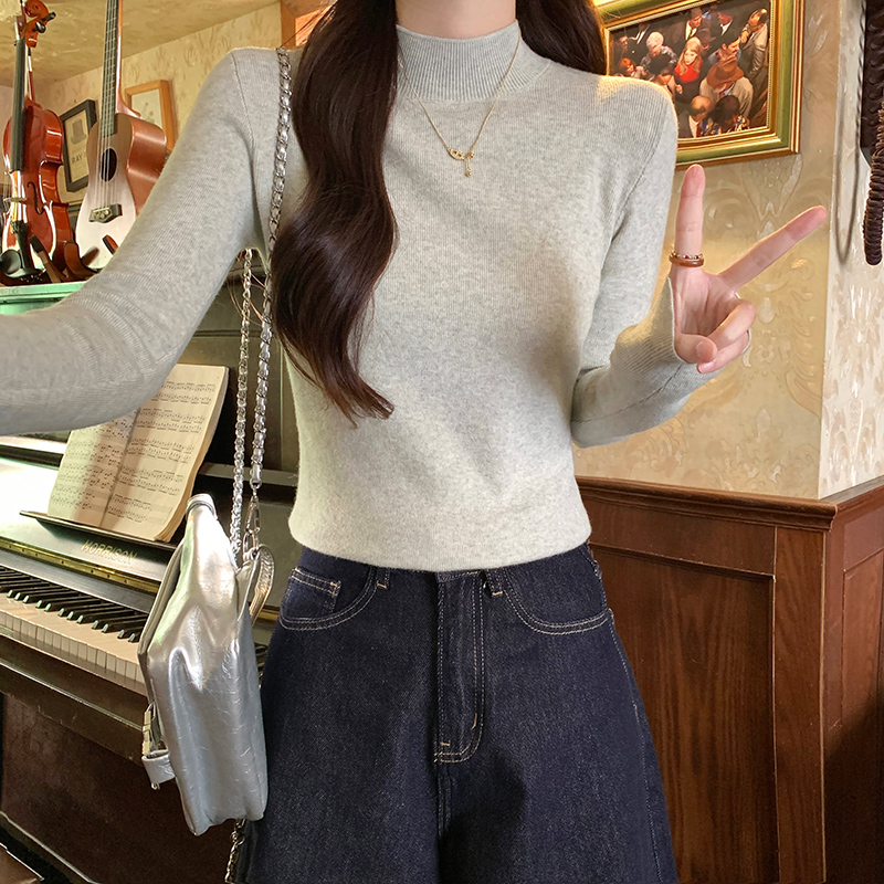 Half high collar bottoming shirt long sleeve T-shirt