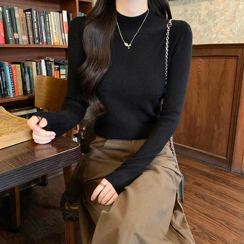 Half high collar bottoming shirt long sleeve T-shirt