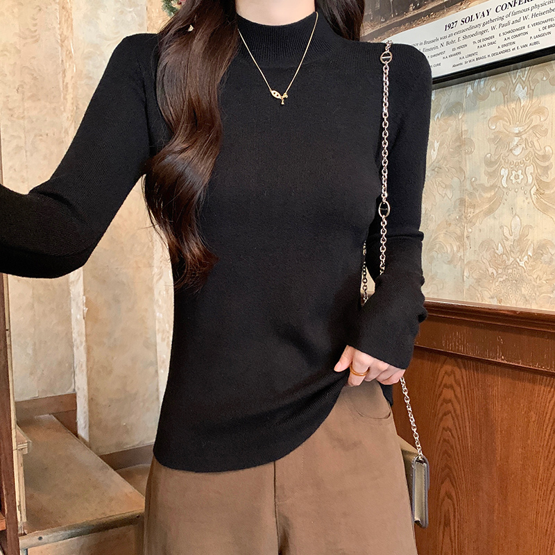 Half high collar bottoming shirt long sleeve T-shirt