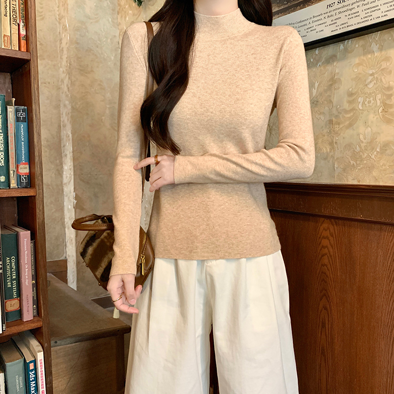 Half high collar bottoming shirt long sleeve T-shirt