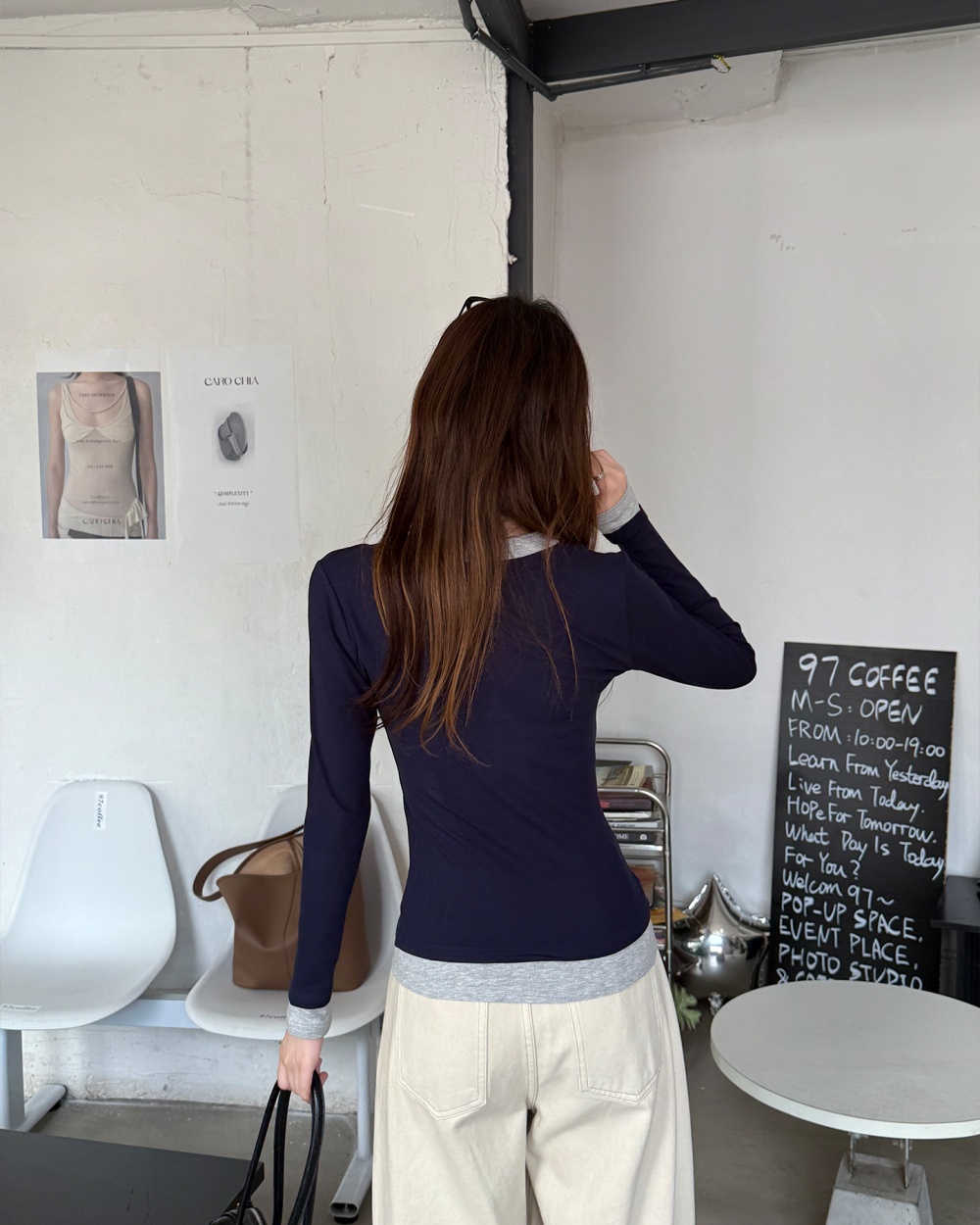 Pseudo-two bottoming shirt T-shirt for women