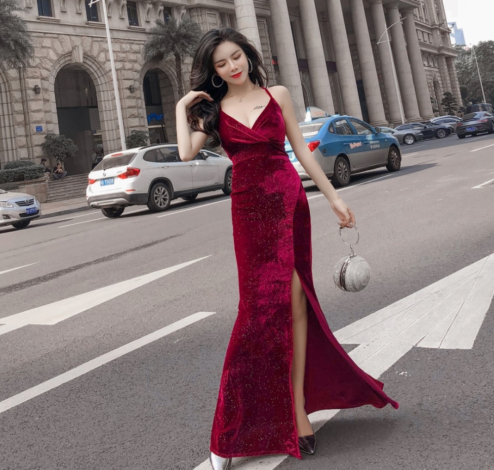 Temperament fashion annual meeting sexy evening dress