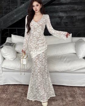 Enticement lace dress summer package hip long dress