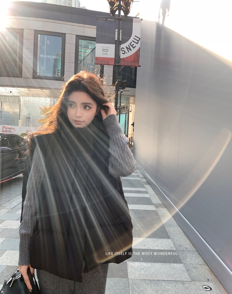 Fashionable cotton waistcoat thermal coat for women