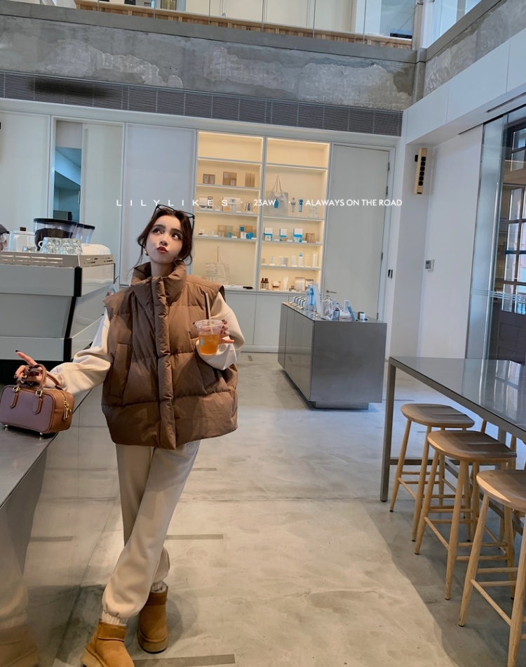 Fashionable cotton waistcoat thermal coat for women