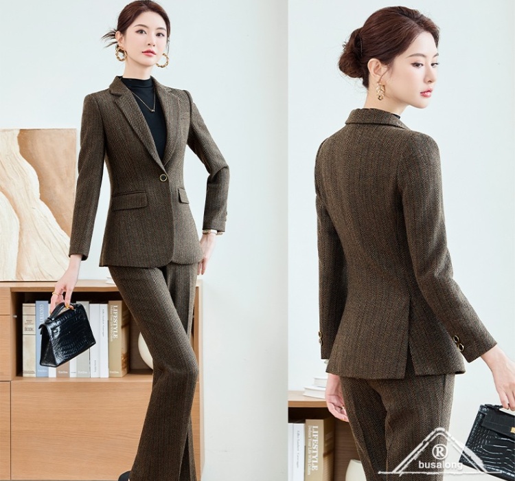 Long sleeve profession coat autumn suit pants 2pcs set