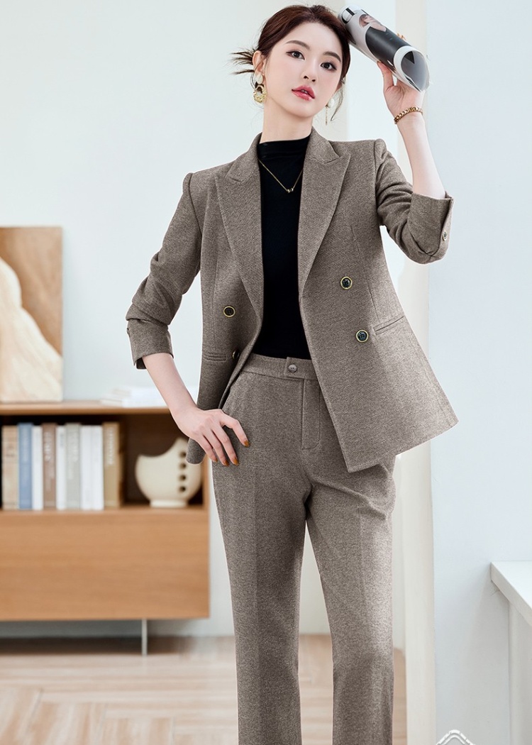 Overalls coat suit pants 2pcs set for women