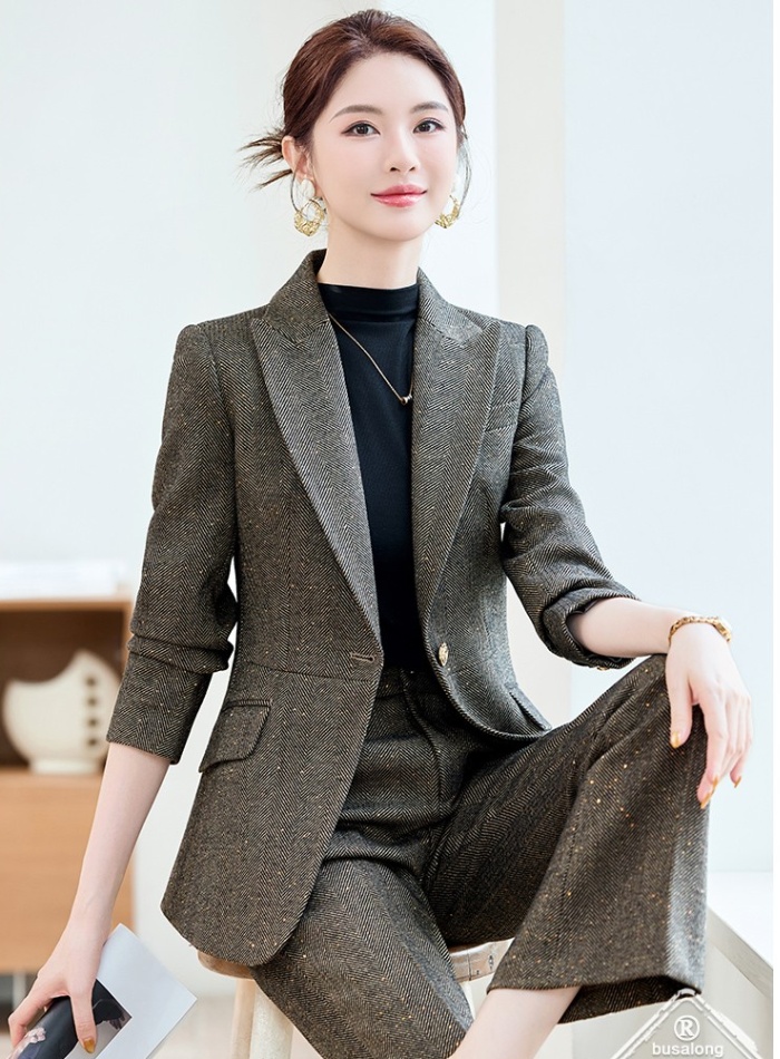 Long sleeve autumn suit pants profession coat 2pcs set