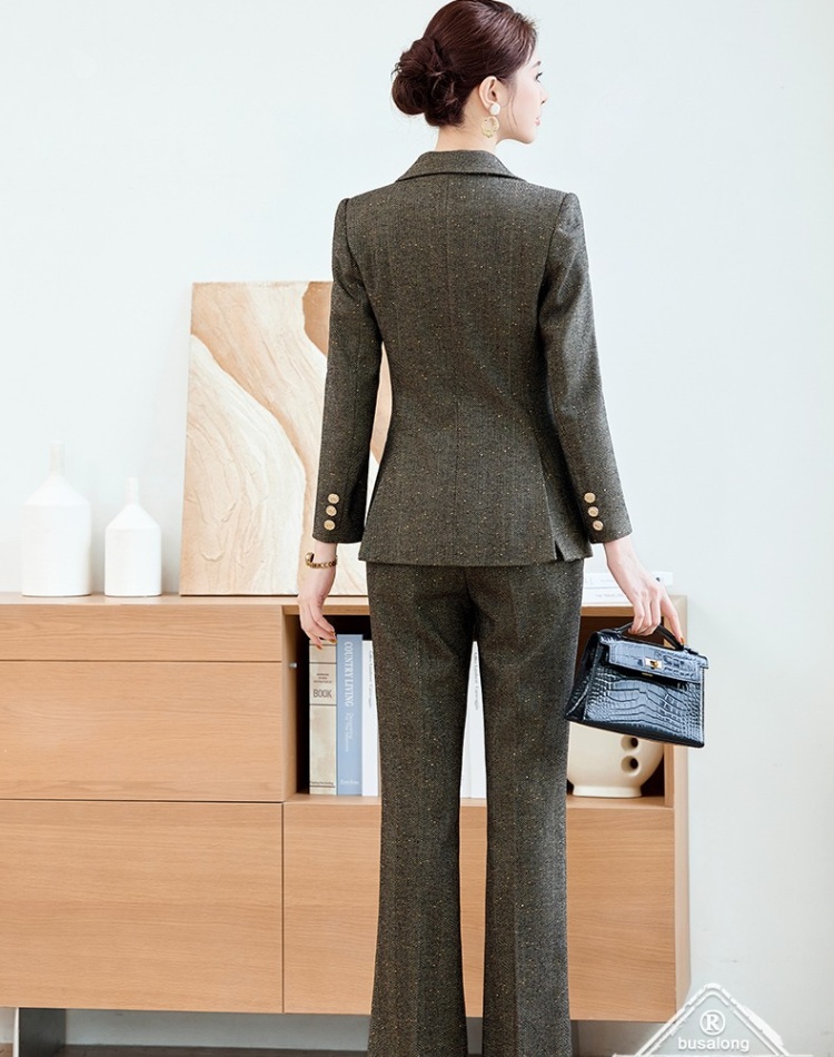 Long sleeve autumn suit pants profession coat 2pcs set