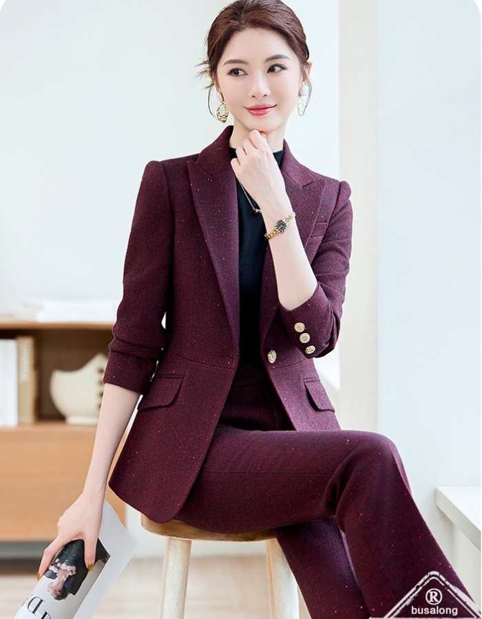 Long sleeve autumn suit pants profession coat 2pcs set