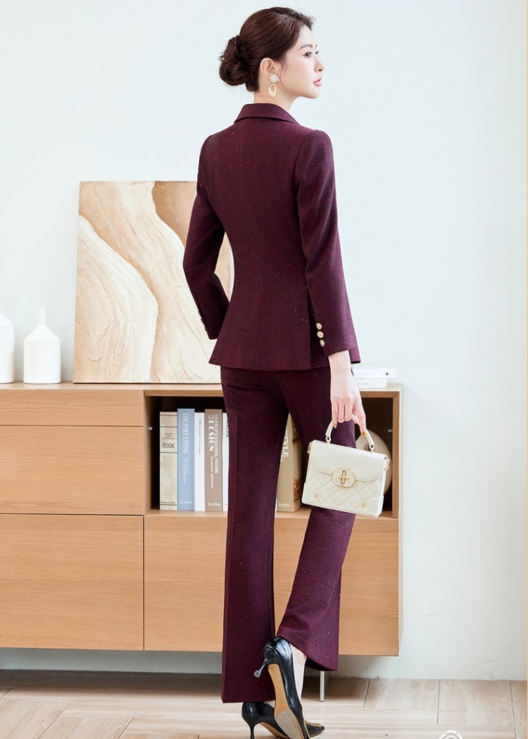 Long sleeve autumn suit pants profession coat 2pcs set