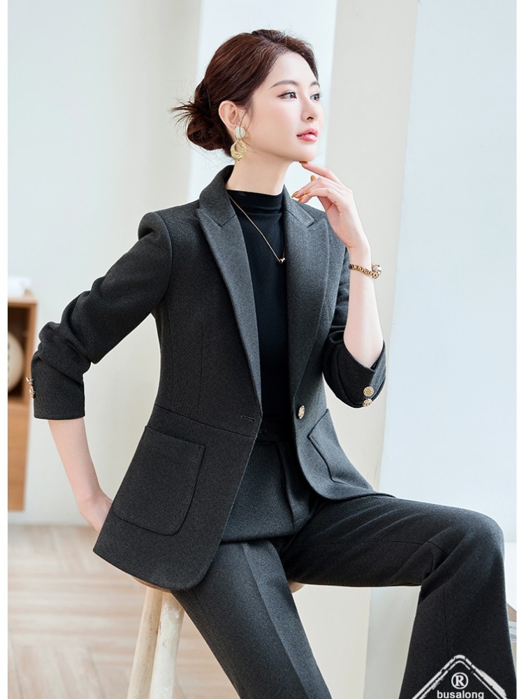 Overalls business suit suit pants 2pcs set for women