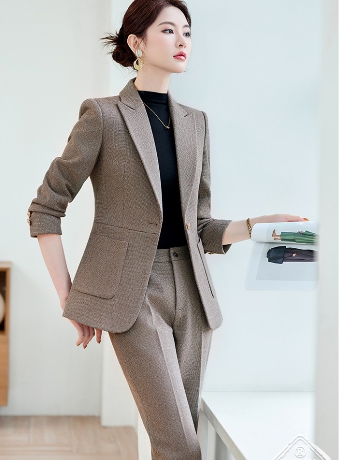 Overalls business suit suit pants 2pcs set for women