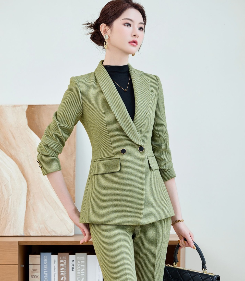 Overalls business suit long sleeve suit pants 2pcs set for women