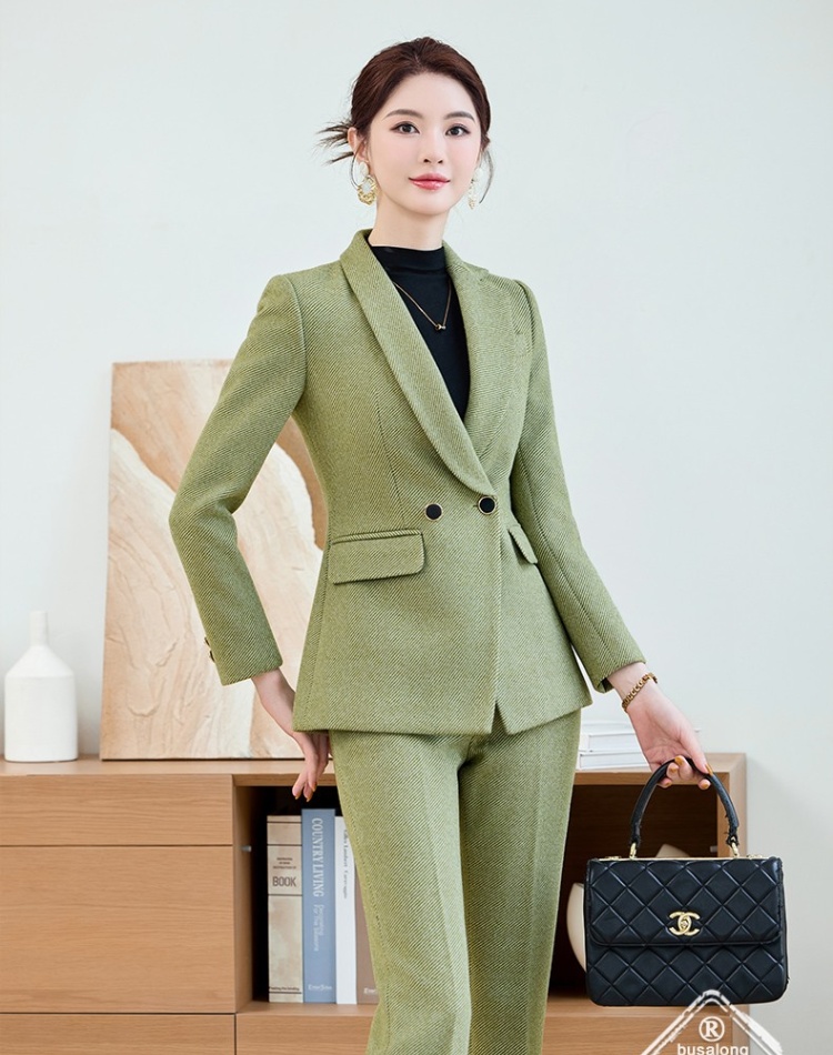 Overalls business suit long sleeve suit pants 2pcs set for women