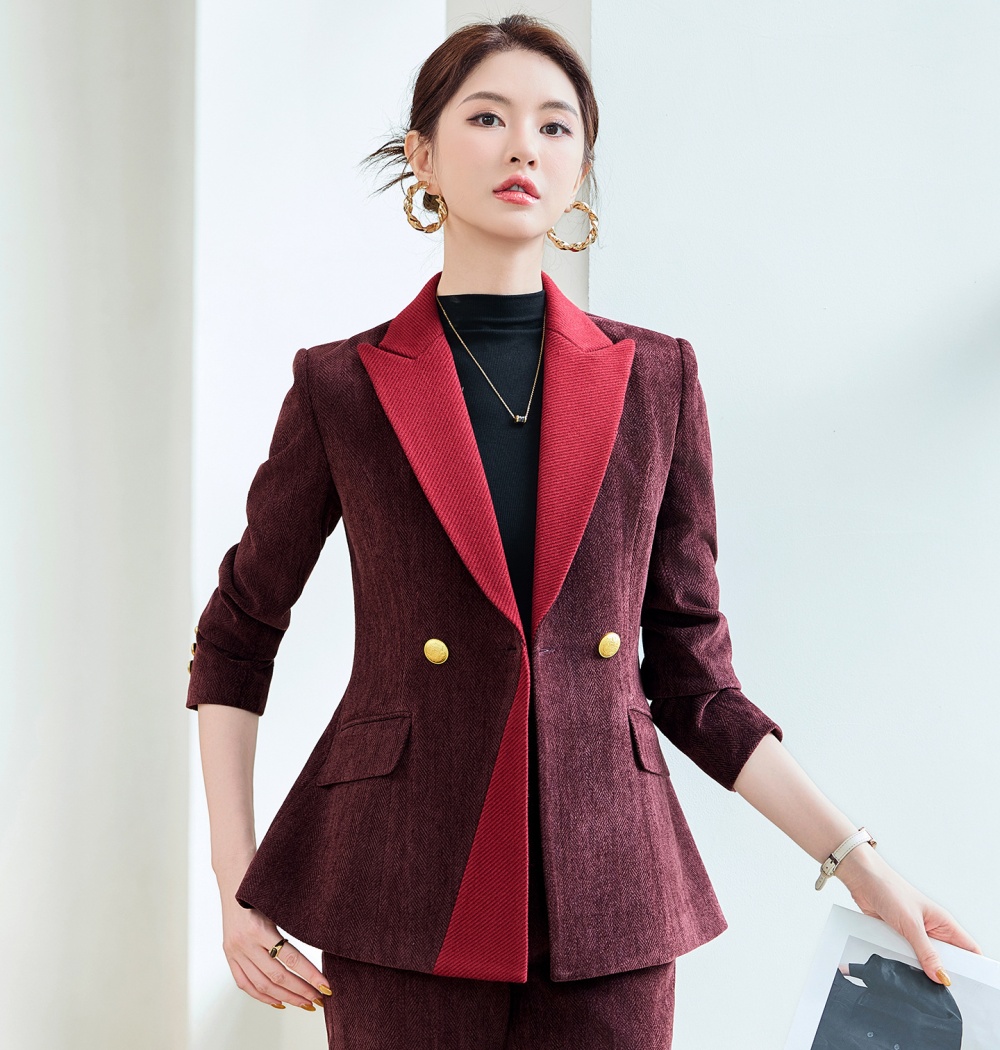 Autumn business suit long sleeve coat for women