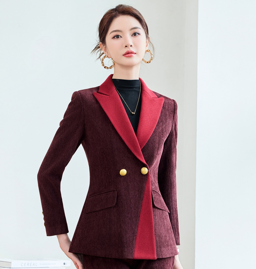 Autumn business suit long sleeve coat for women