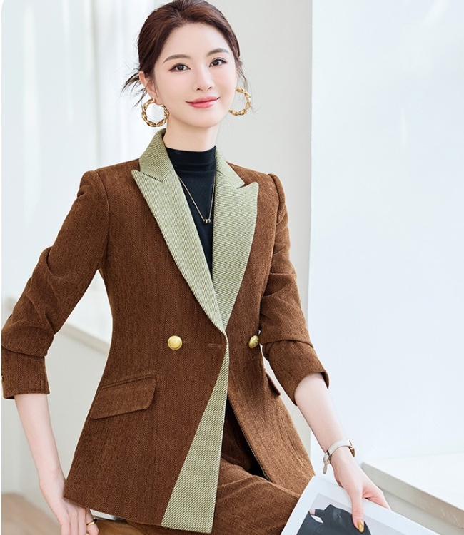 Autumn business suit long sleeve coat for women