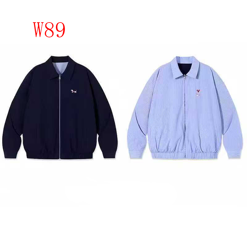 Loose American style lapel windbreaker plaid couples retro tops