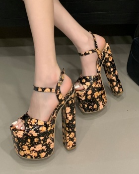 European style sandals open toe high-heeled shoes for women