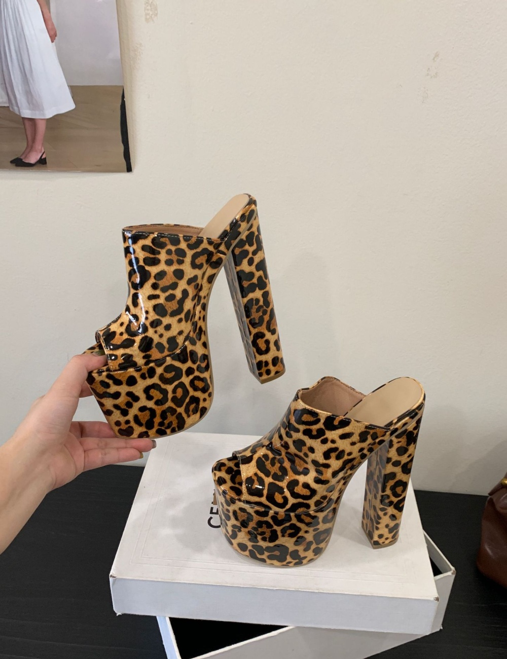 All-match cozy high-heeled shoes autumn slippers for women