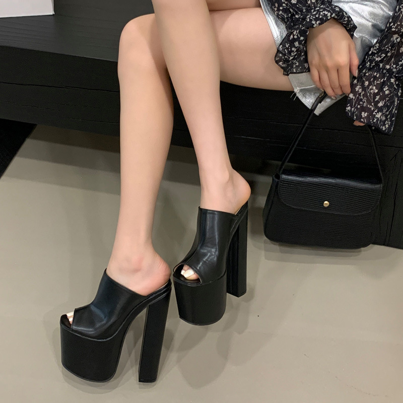 All-match cozy high-heeled shoes autumn slippers for women
