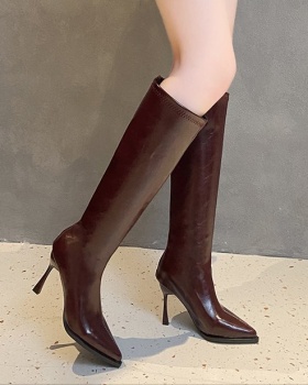 After the zipper fine-root boots lady pointed thigh boots