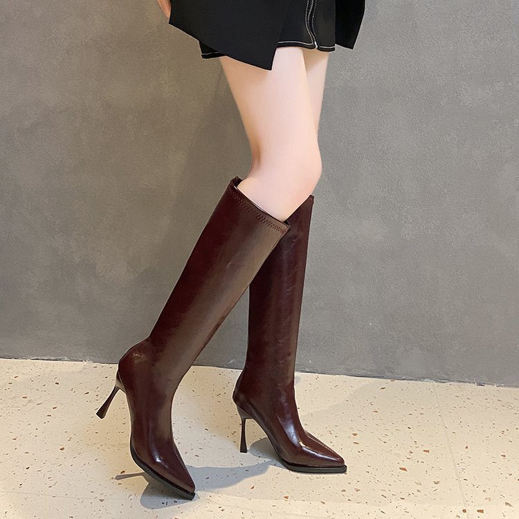 After the zipper fine-root boots lady pointed thigh boots