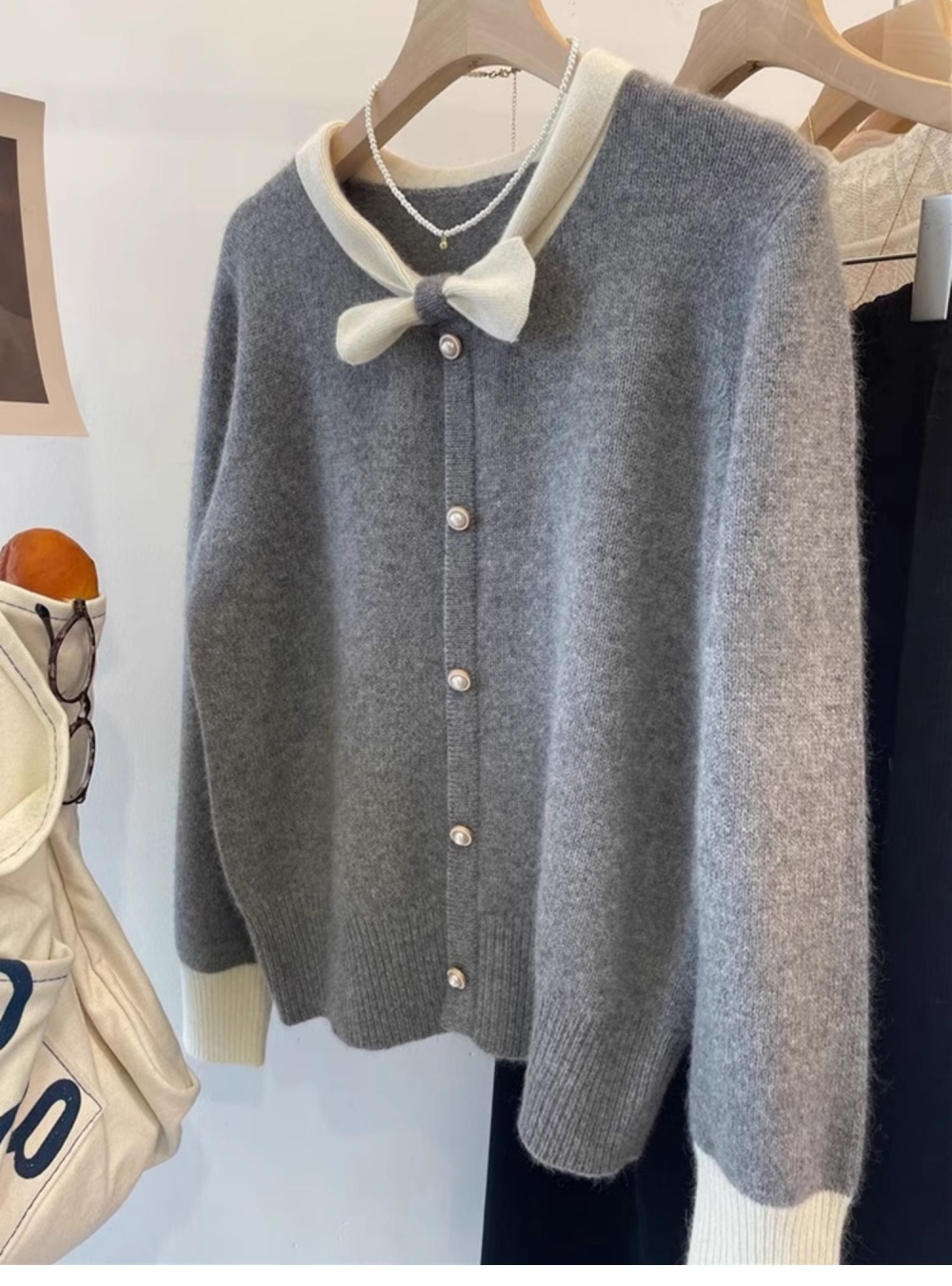 Small bow collar autumn and winter pullover sweater