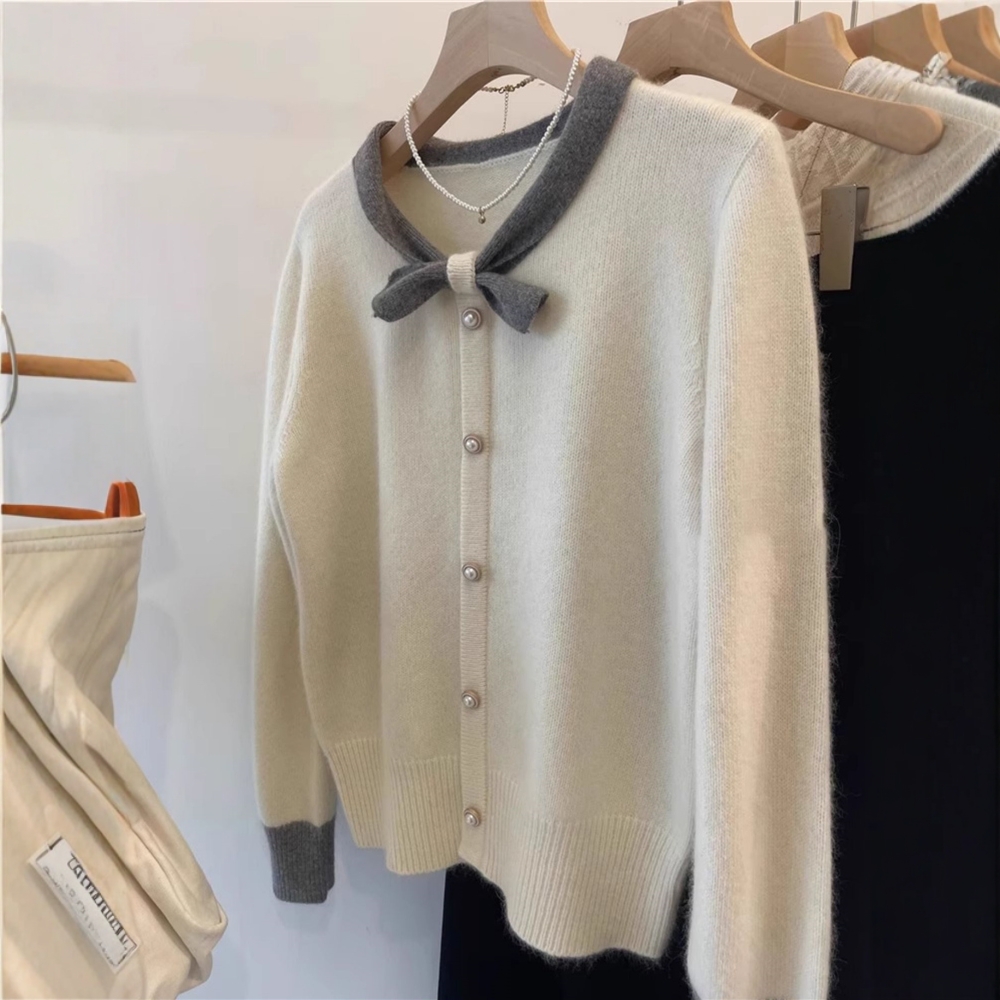 Small bow collar autumn and winter pullover sweater