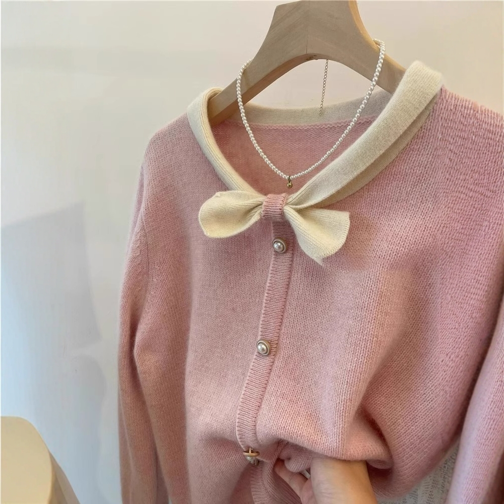 Small bow collar autumn and winter pullover sweater