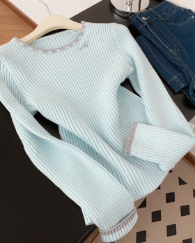 Show young round neck tops knitted pullover sweater for women